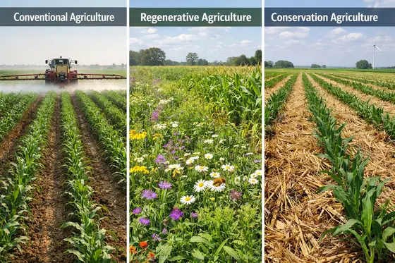 Soil Life in Three Different Farming Systems: Conventional, Regenerative, and Conservation Agriculture